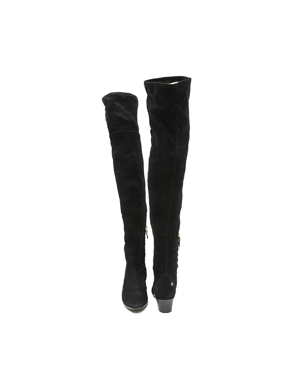 Bottes cuisardes CHANEL T 38.5 noires