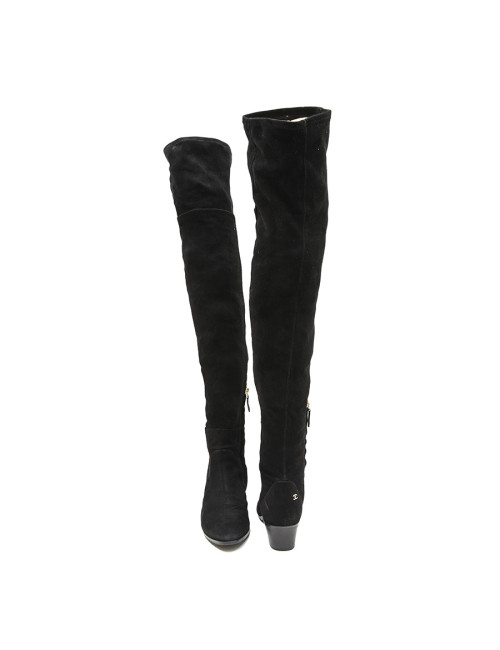 Bottes cuisardes CHANEL T 38.5 noires