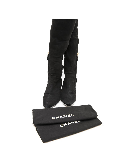Bottes cuisardes CHANEL T 38.5 noires