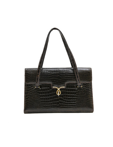 Sac GUCCI Vintage en crocodile porosus marron
