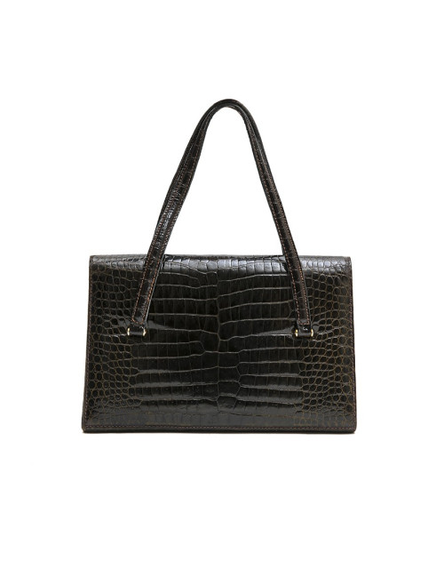 GUCCI Vintage bag in browncrocodile porosus leather