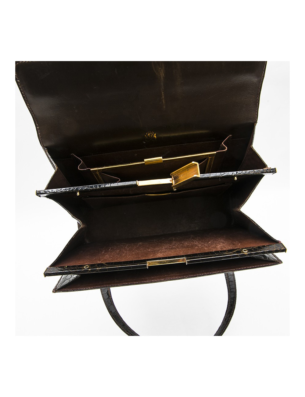 GUCCI Vintage bag in browncrocodile porosus leather