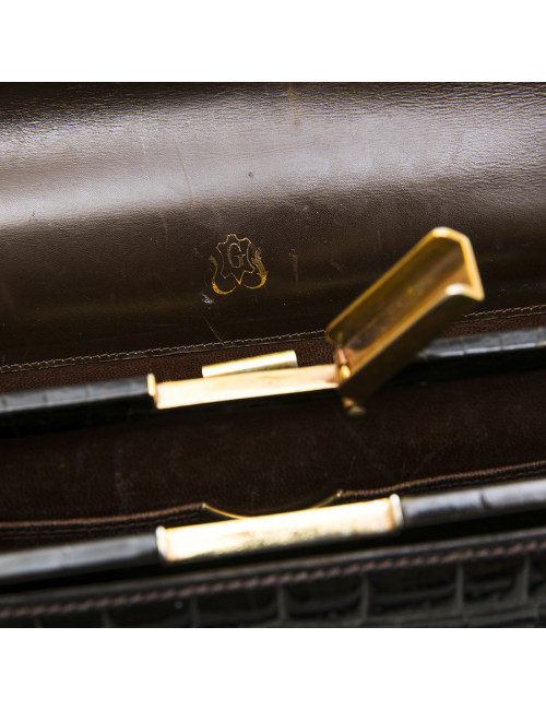 GUCCI Vintage bag in browncrocodile porosus leather