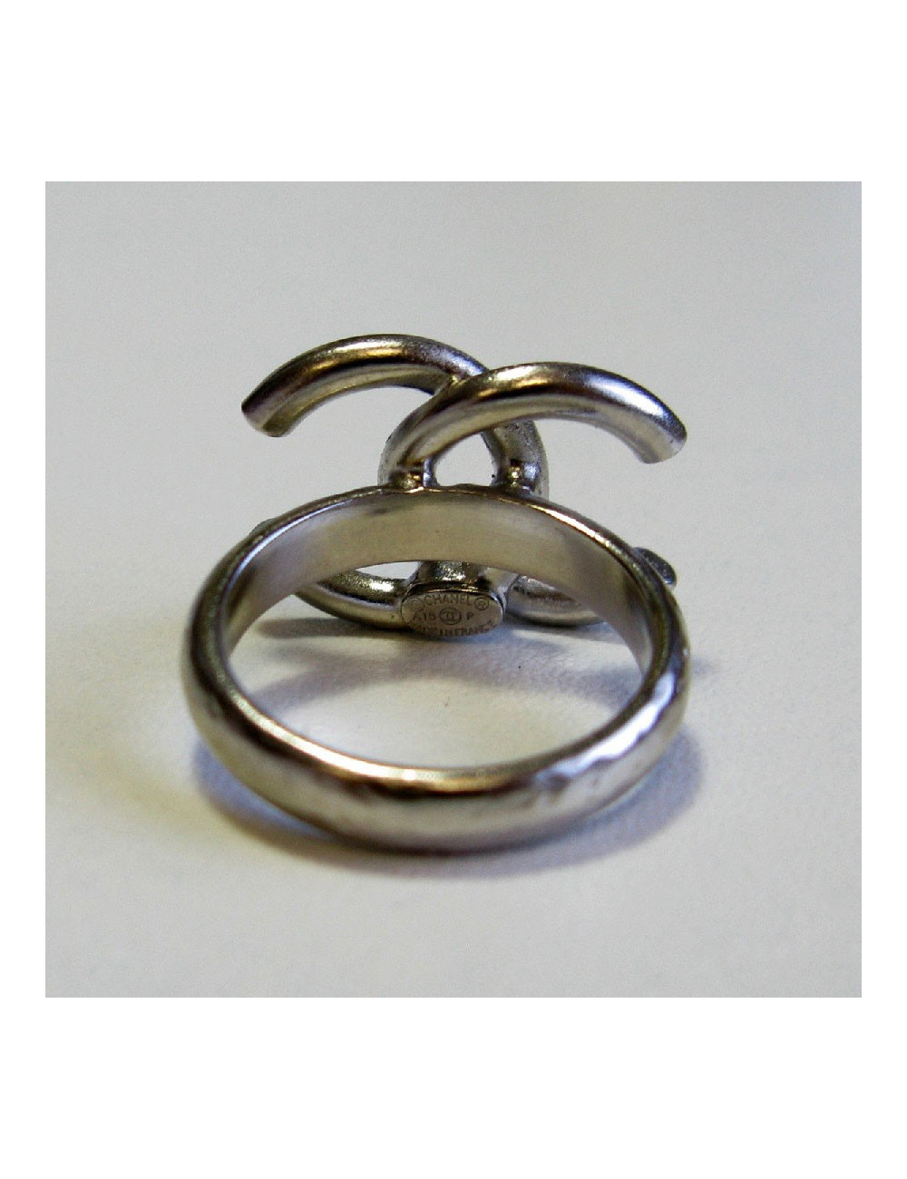 Bague CHANEL strass carré bleu