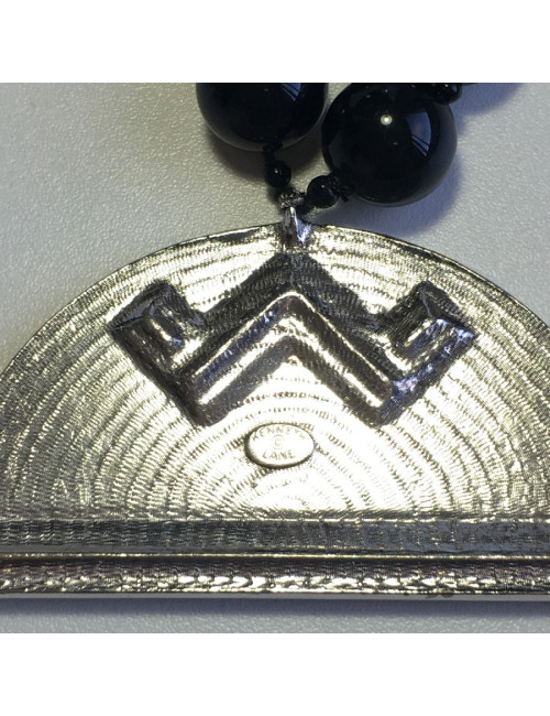 Sautoir KENNETH J LANE perles noires et strass