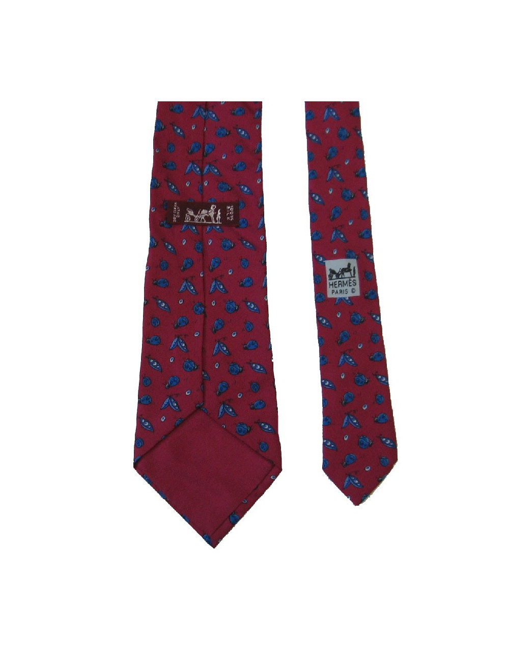 HERMÈS vintage tie in fuchsia printed silk 