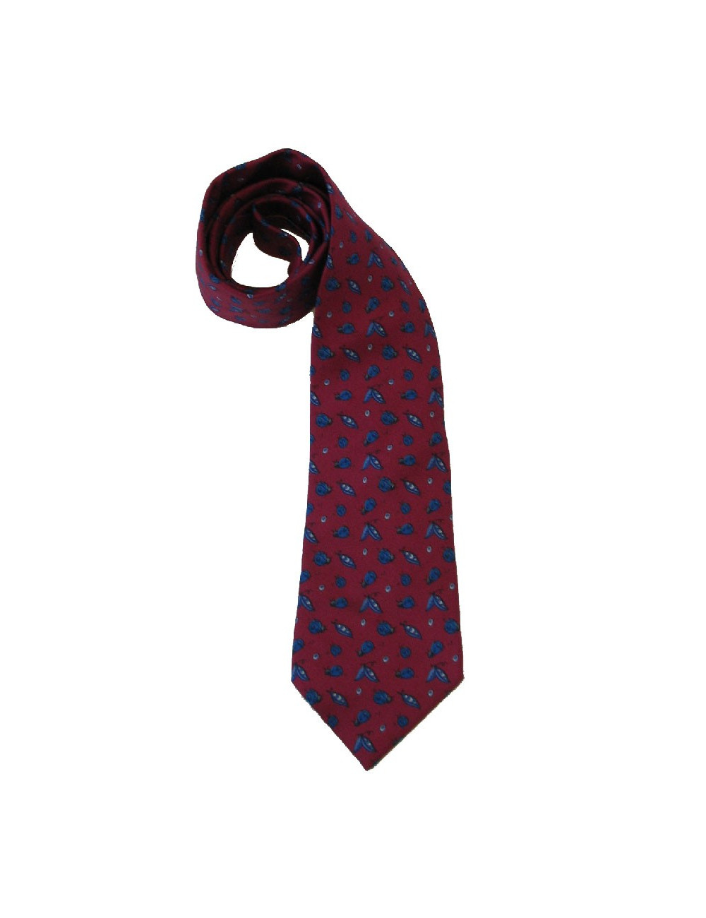 HERMÈS vintage tie in fuchsia printed silk 