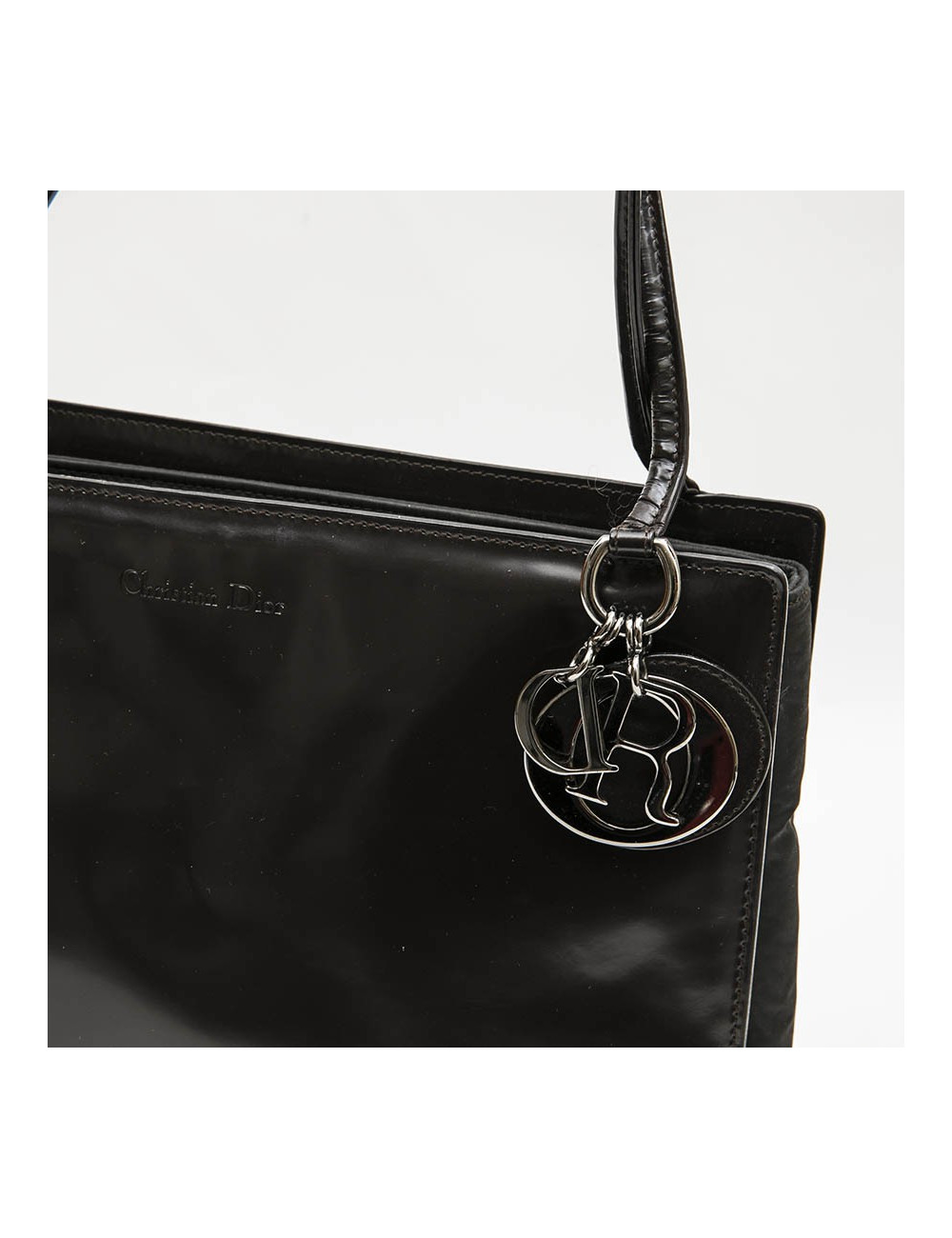 CHRISTIAN DIOR Lady D bag in brown patent leather