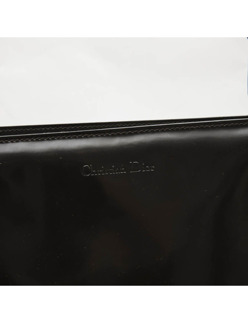Sac CHRISTIAN DIOR cuir verni marron