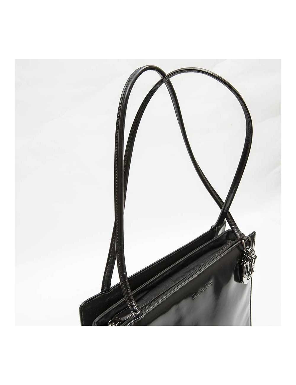 CHRISTIAN DIOR Lady D bag in brown patent leather