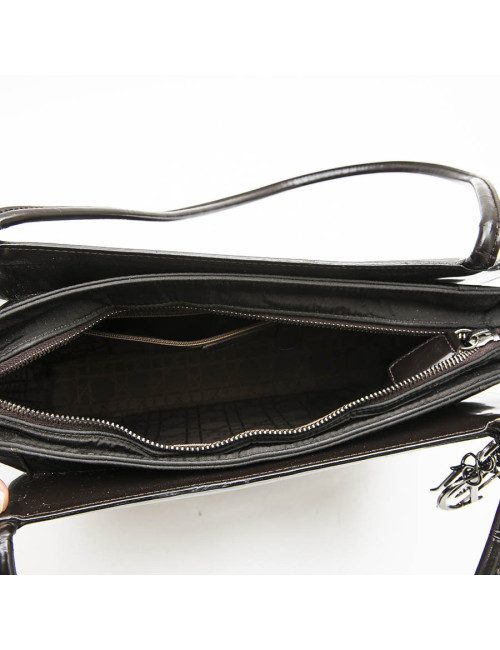CHRISTIAN DIOR Lady D bag in brown patent leather