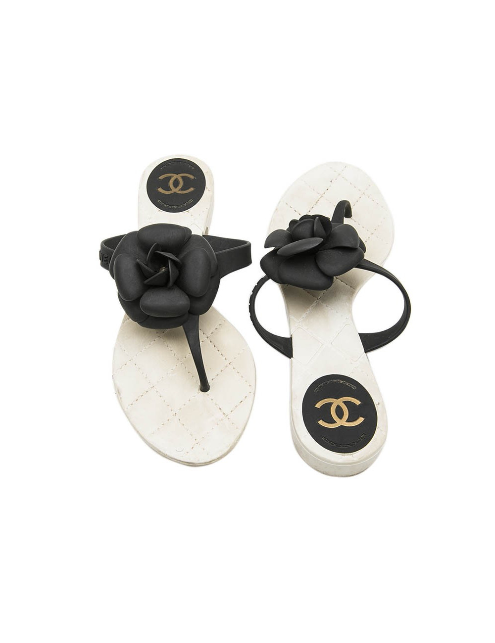 Tongs t 38 CHANEL avec camélias