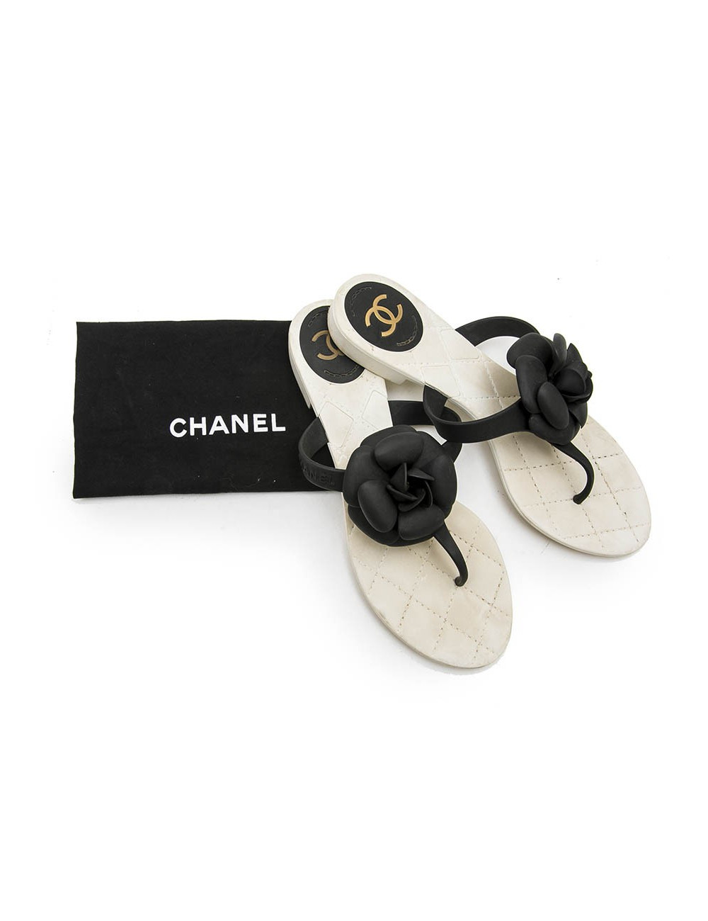 Tongs t 38 CHANEL avec camélias