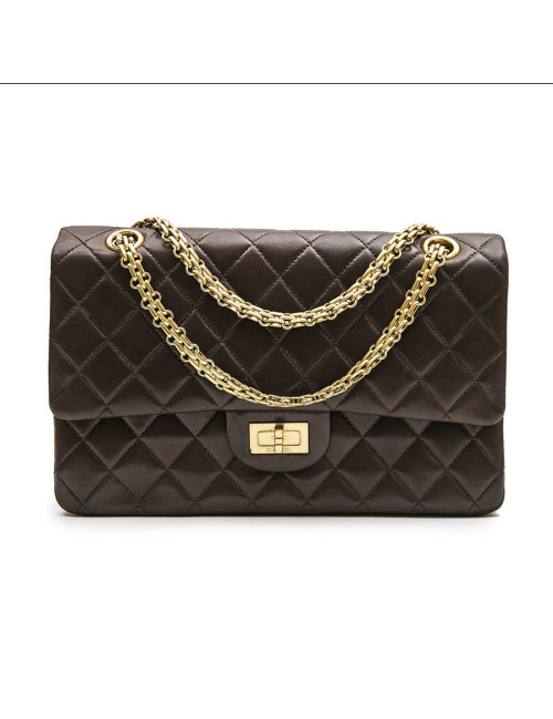 Sac CHANEL Timeless cuir d'agneau lisse marron