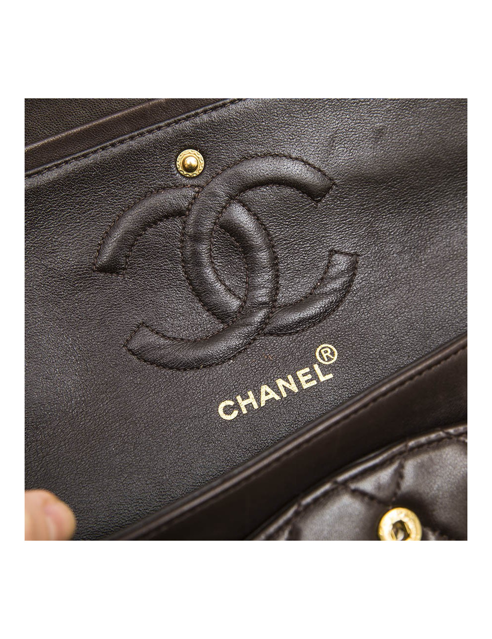 Sac CHANEL Timeless cuir d'agneau lisse marron