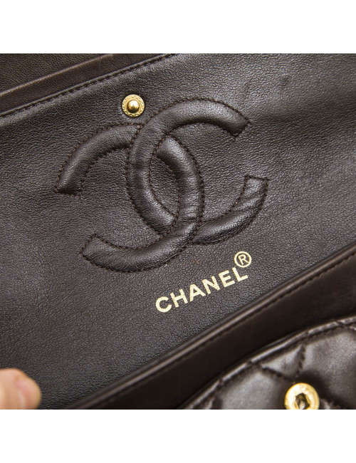 Sac CHANEL Timeless cuir d'agneau lisse marron