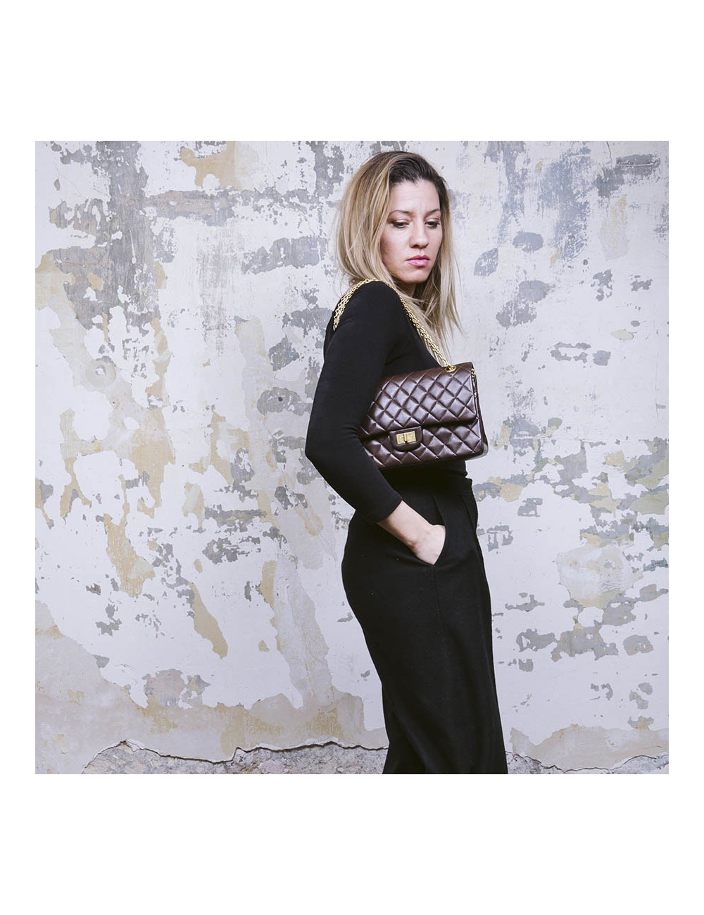 Sac CHANEL Timeless cuir d'agneau lisse marron