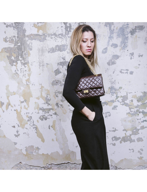 Sac CHANEL Timeless cuir d'agneau lisse marron