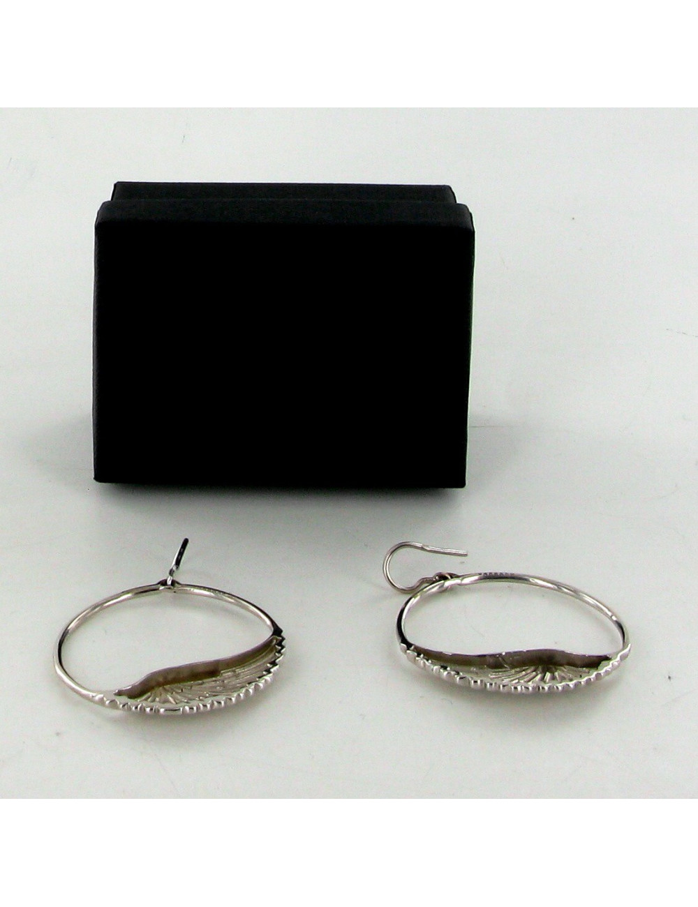 Boucles d'oreilles "Aile D or blanc