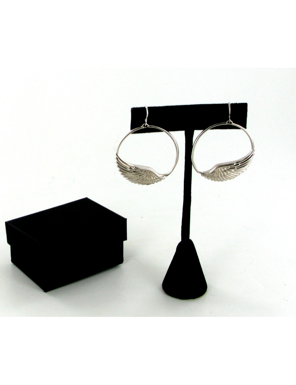 Boucles d'oreilles "Aile D or blanc