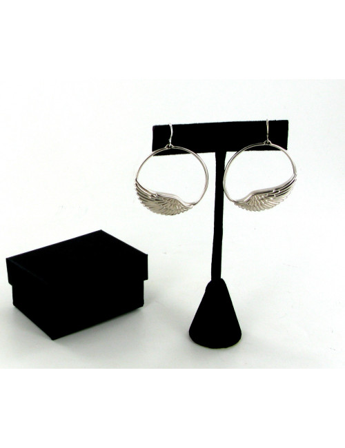 Boucles d'oreilles "Aile D or blanc