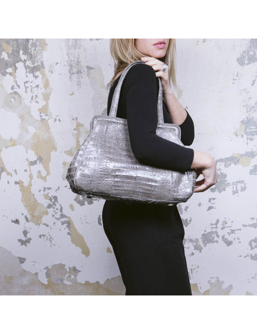  NANCY GONSALEZ bag in gray crocodile