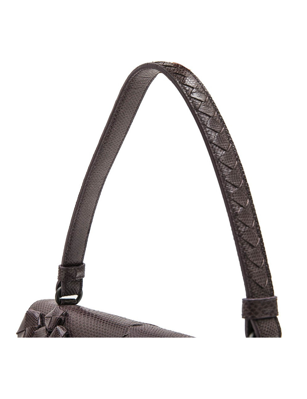 Sac BOTTEGA VENETA cuir façon python parme foncé