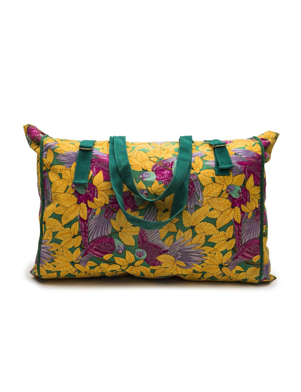 Sac HERMES toile imprimés fleurs