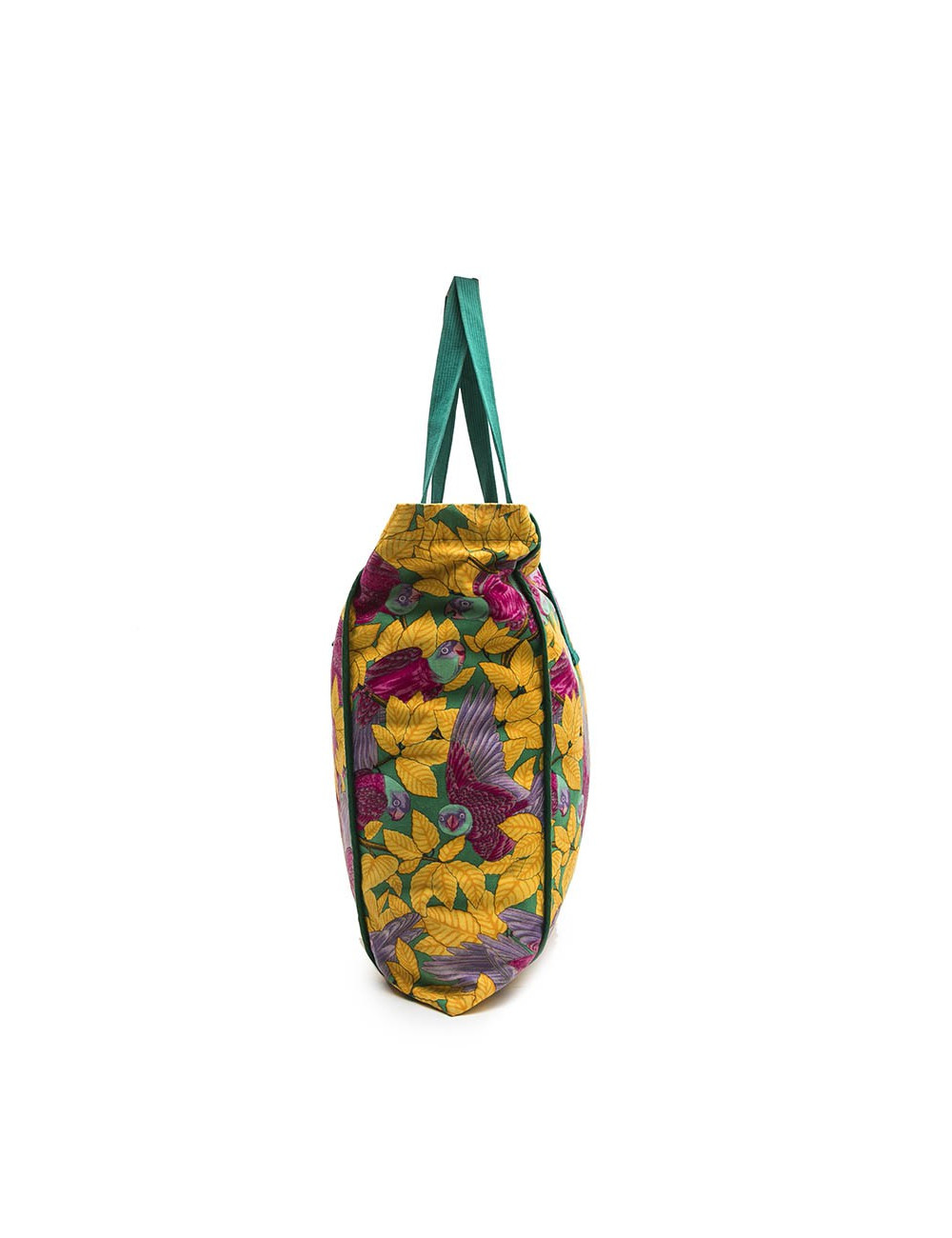 Sac HERMES toile imprimés fleurs