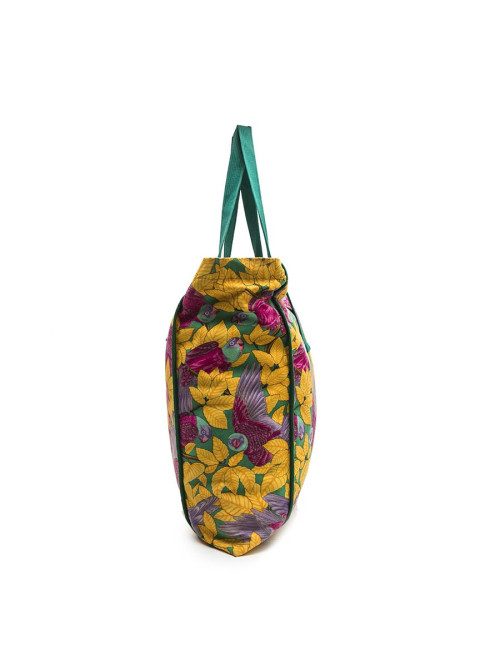 Sac HERMES toile imprimés fleurs