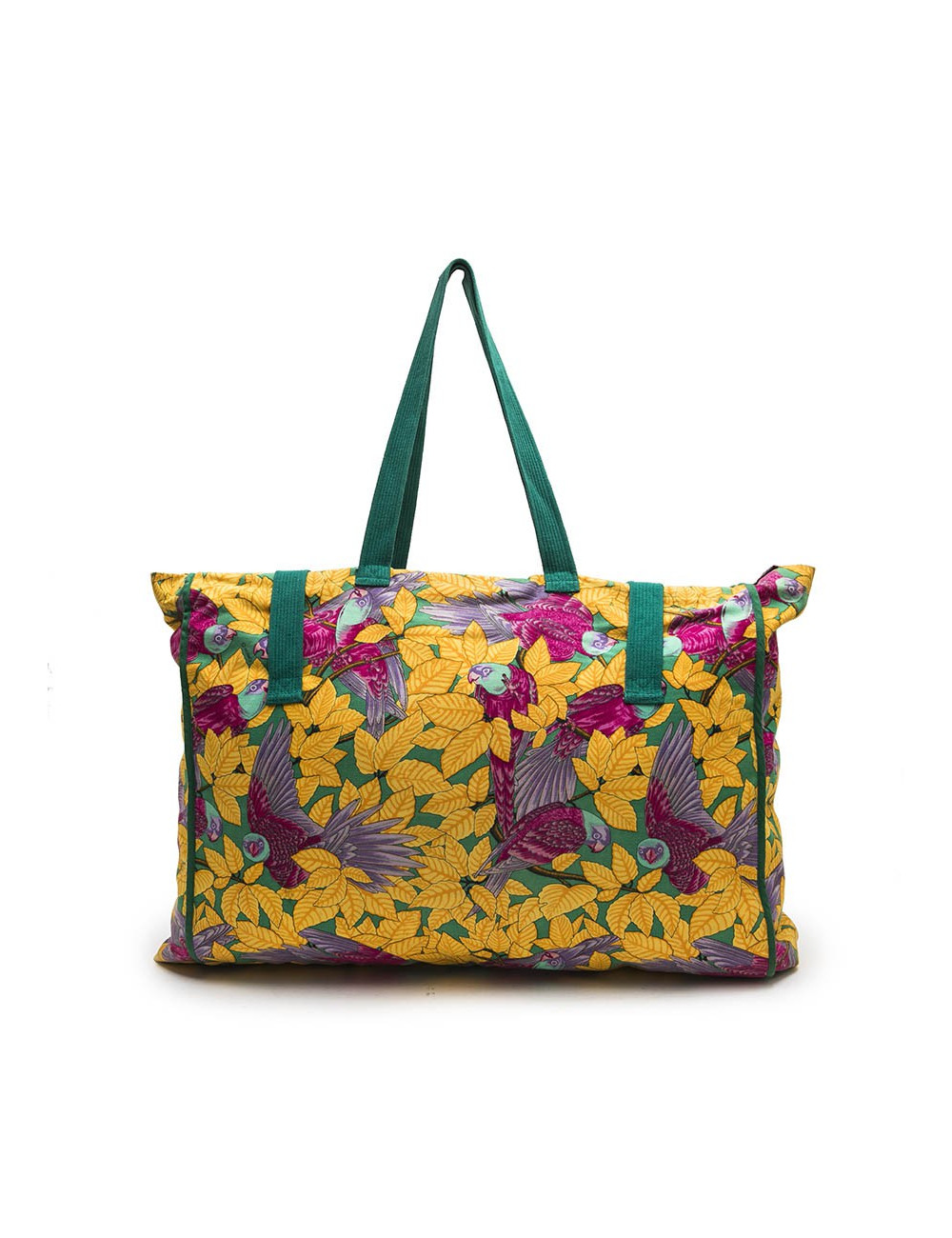 HERMES beach bag in multicolored flower printed cotton