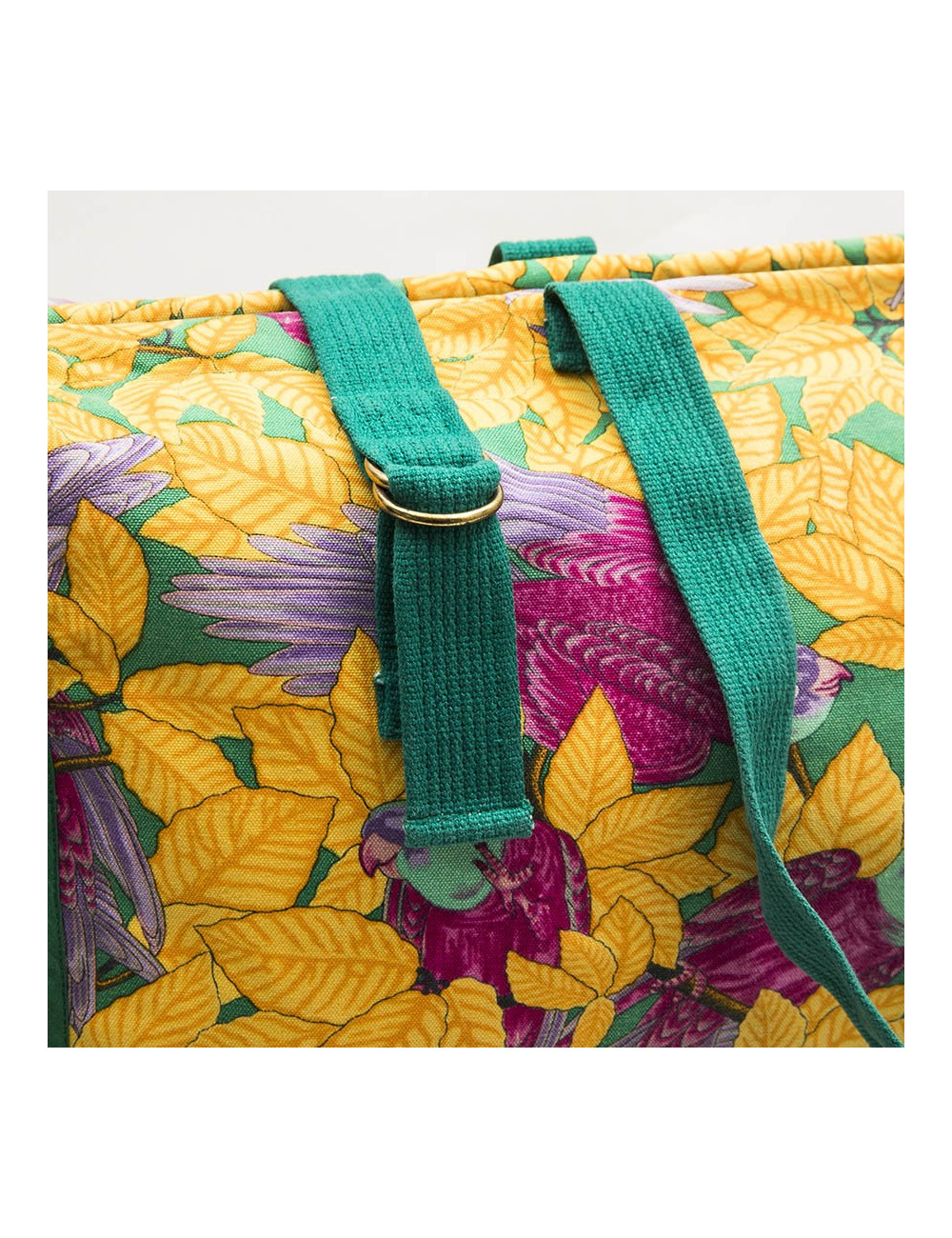 Sac HERMES toile imprimés fleurs