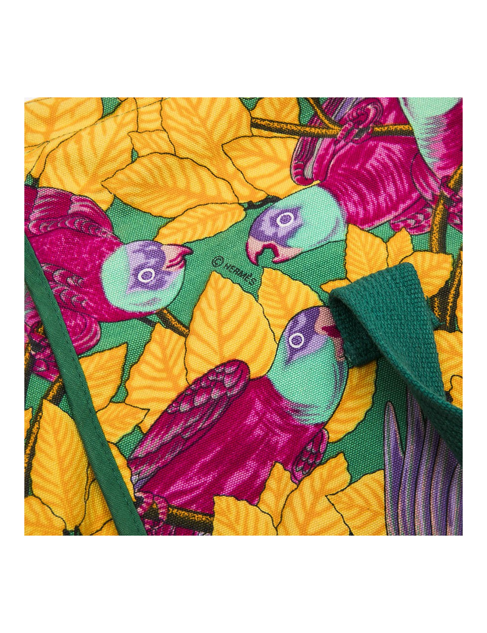 HERMES beach bag in multicolored flower printed cotton