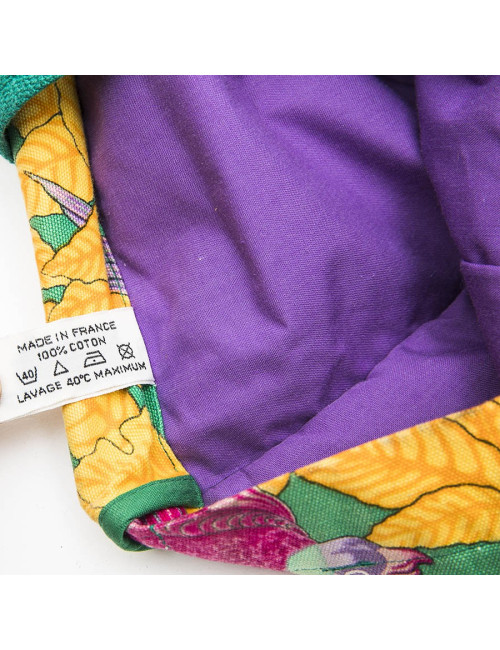 HERMES beach bag in multicolored flower printed cotton