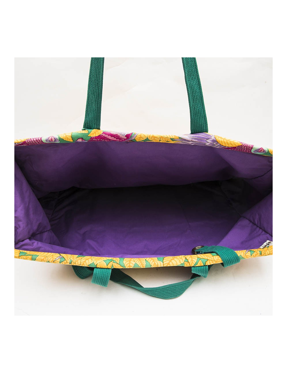 HERMES beach bag in multicolored flower printed cotton