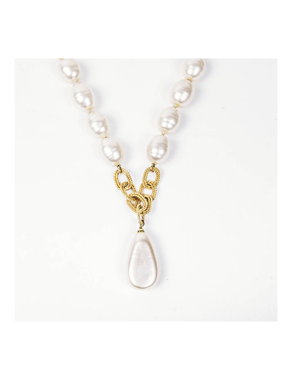 Sautoir Couture CHANEL perles pâte de verre 