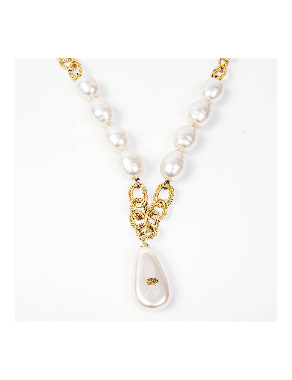 Sautoir Couture CHANEL perles pâte de verre 