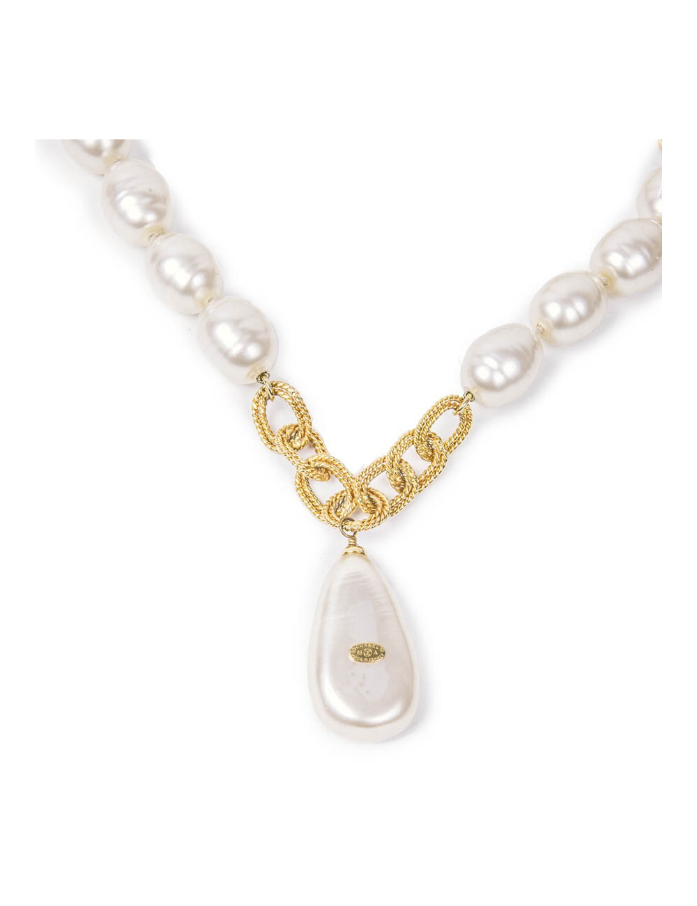 Sautoir Couture CHANEL perles pâte de verre 