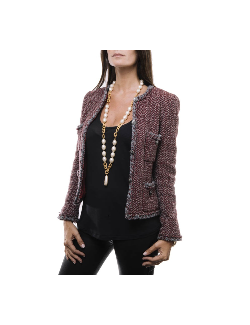 Sautoir Couture CHANEL perles pâte de verre 