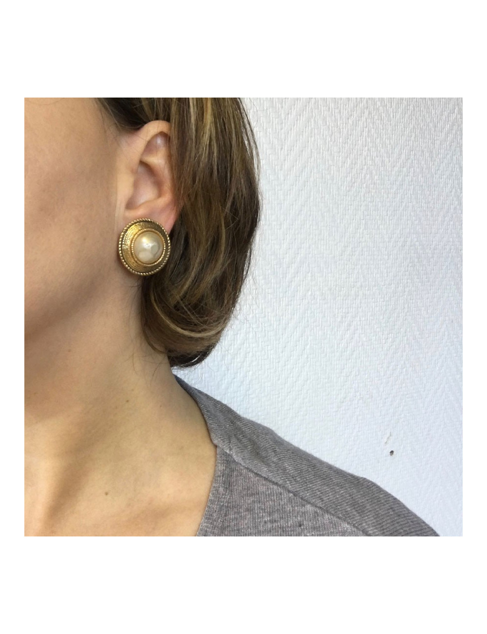 Boucles d'oreille clips CHANEL Couture