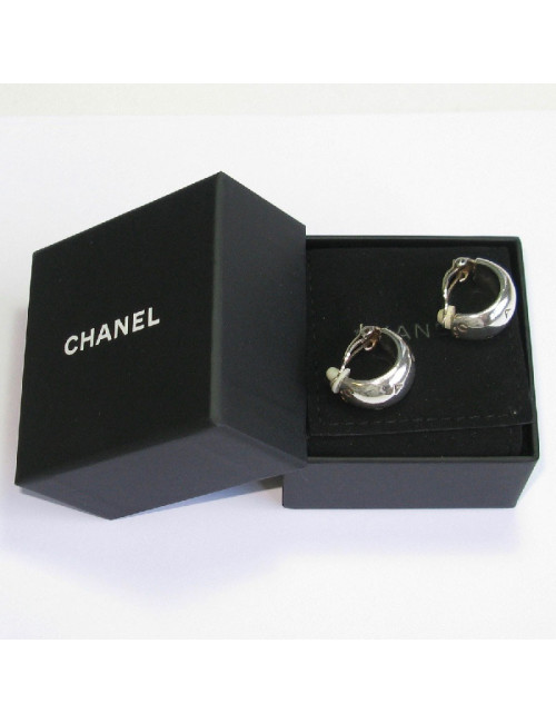 Anna  Boucles d'oreille clips CHANEL en argent massif 925