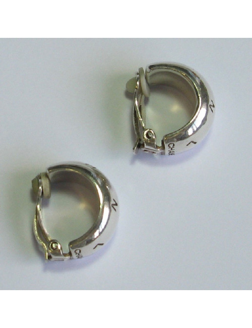 Anna  Boucles d'oreille clips CHANEL en argent massif 925