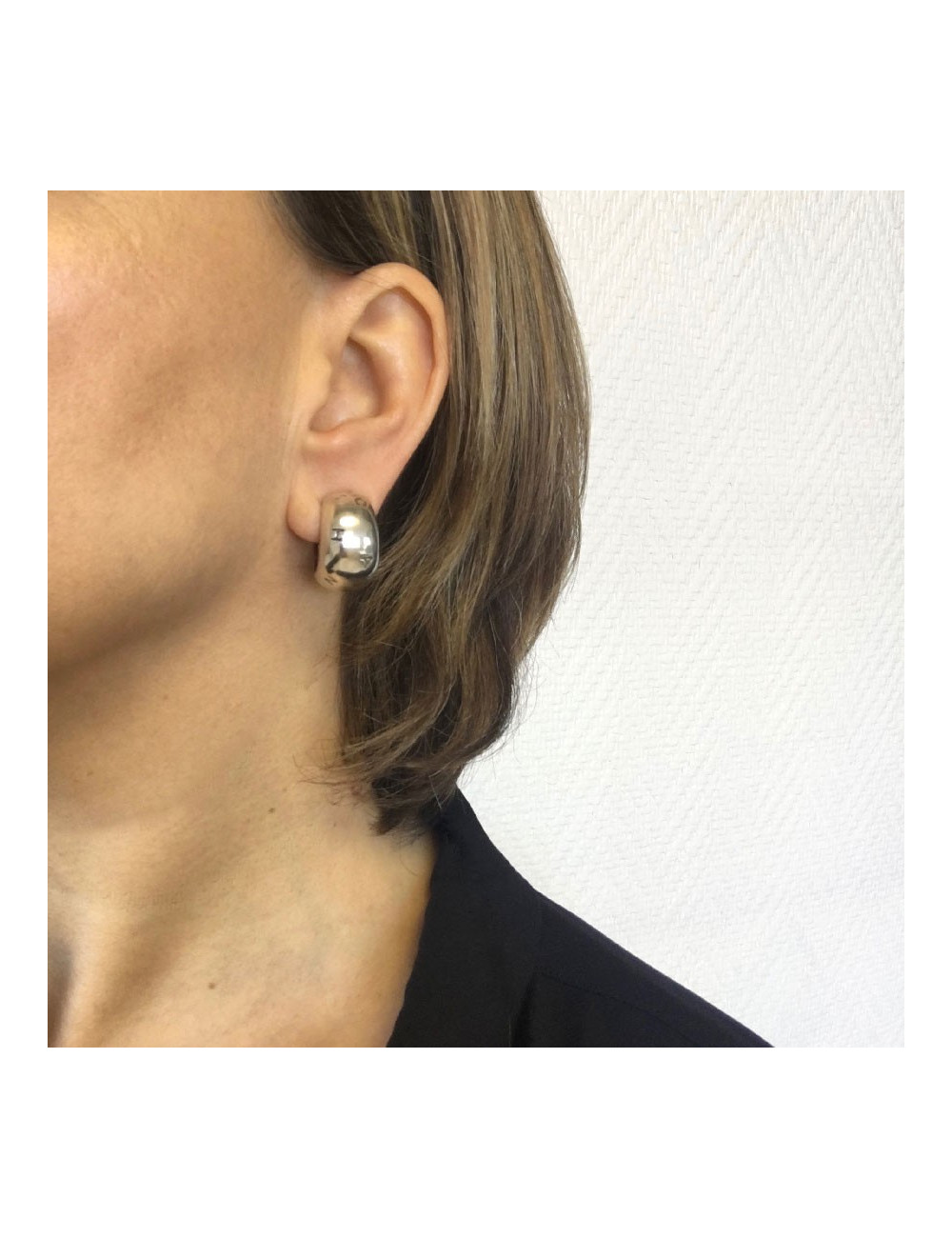 Anna  Boucles d'oreille clips CHANEL en argent massif 925