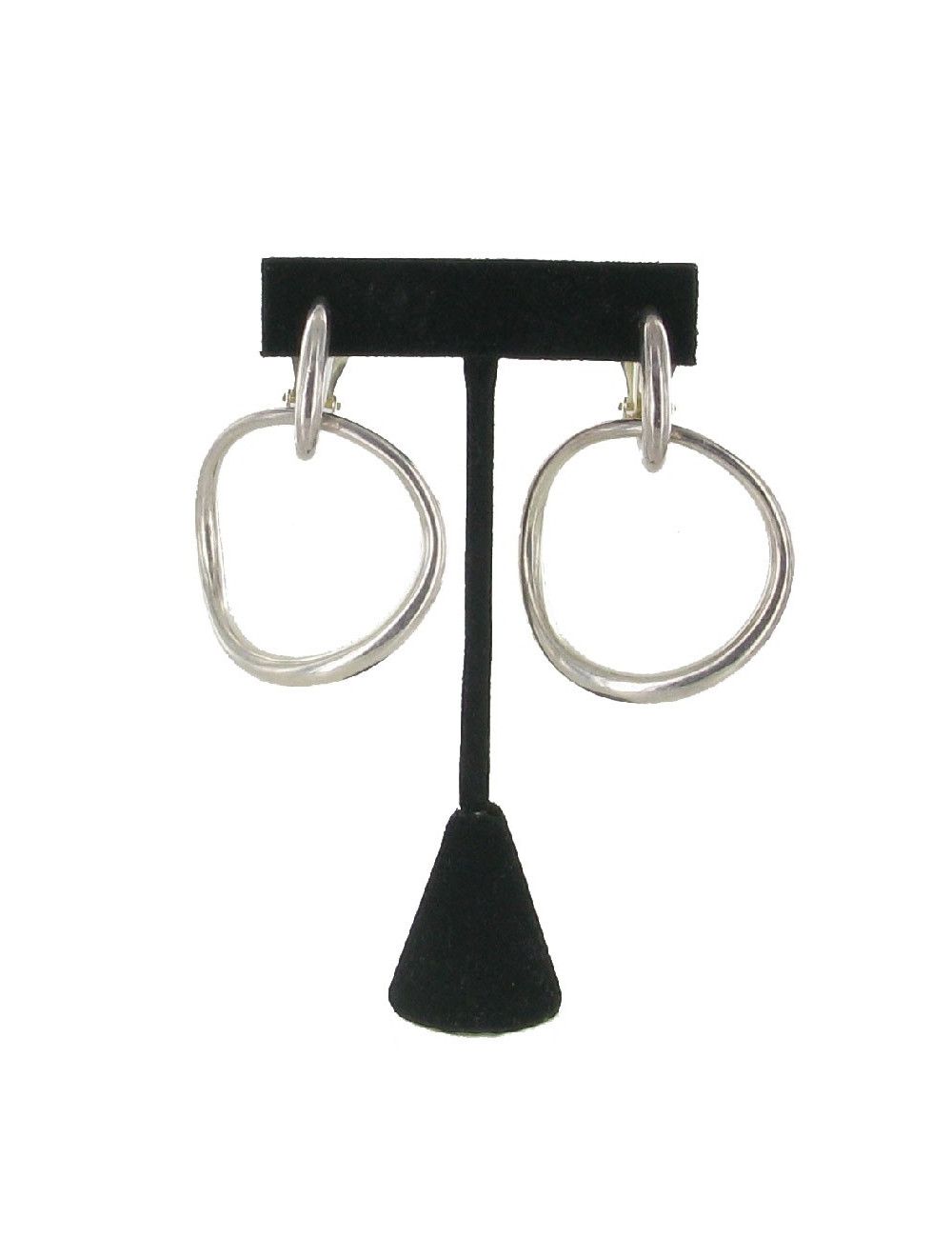 Boucles d'oreille clips CHANEL créoles en argent 925