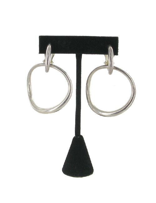 Boucles d'oreille clips CHANEL créoles en argent 925