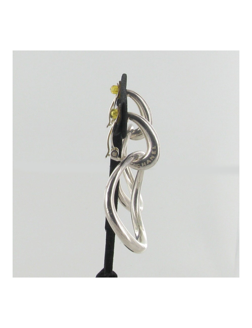 Boucles d'oreille clips CHANEL créoles en argent 925