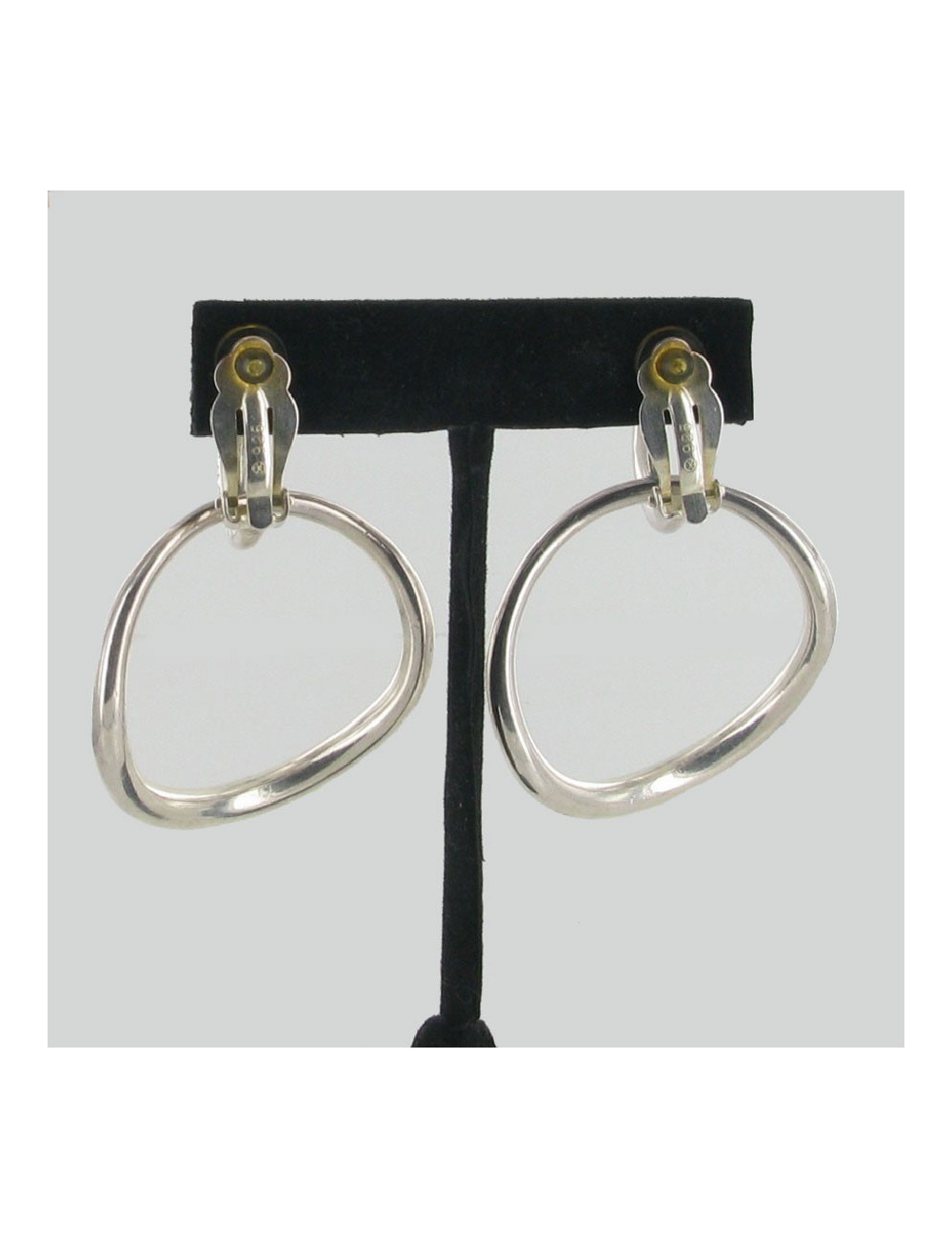 CHANEL creoles clip-on earrings in sterling silver 925 Ag