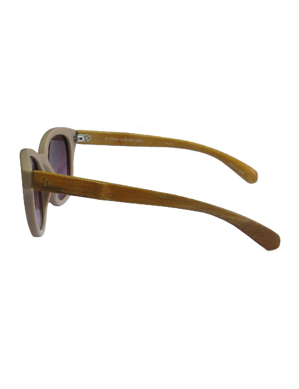 Lunettes de soleil LINDA FARROW LUXE en plastique beige rosé et bois