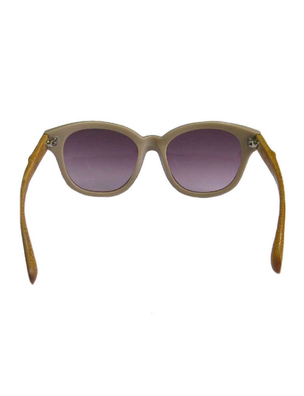 Lunettes de soleil LINDA FARROW LUXE en plastique beige rosé et bois