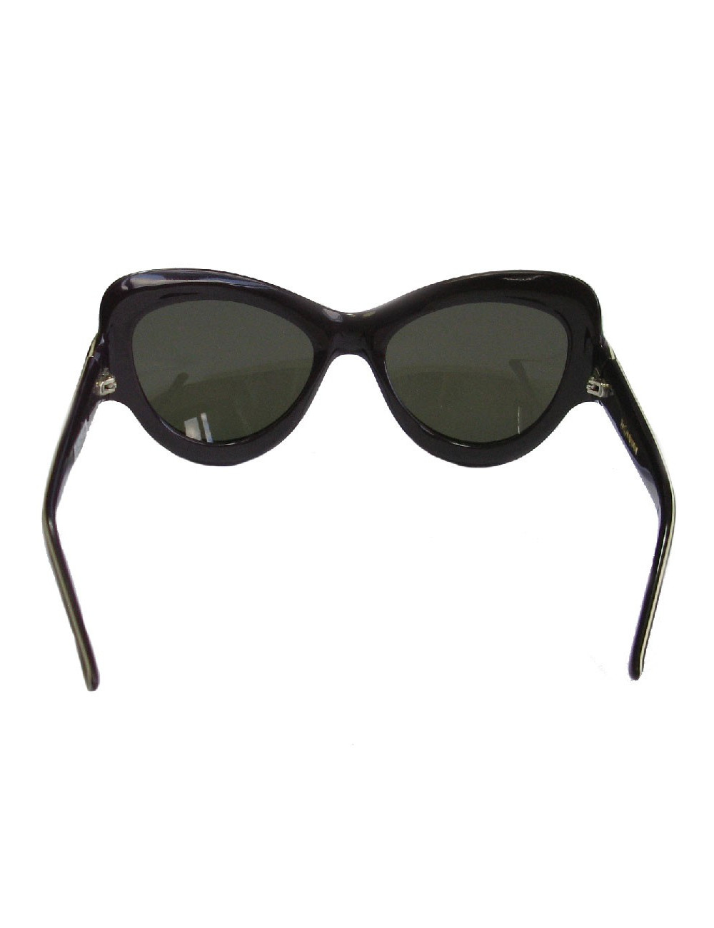 Lunettes de soleil YVES SAINT LAURENT en plastique noir mat, beige et violet